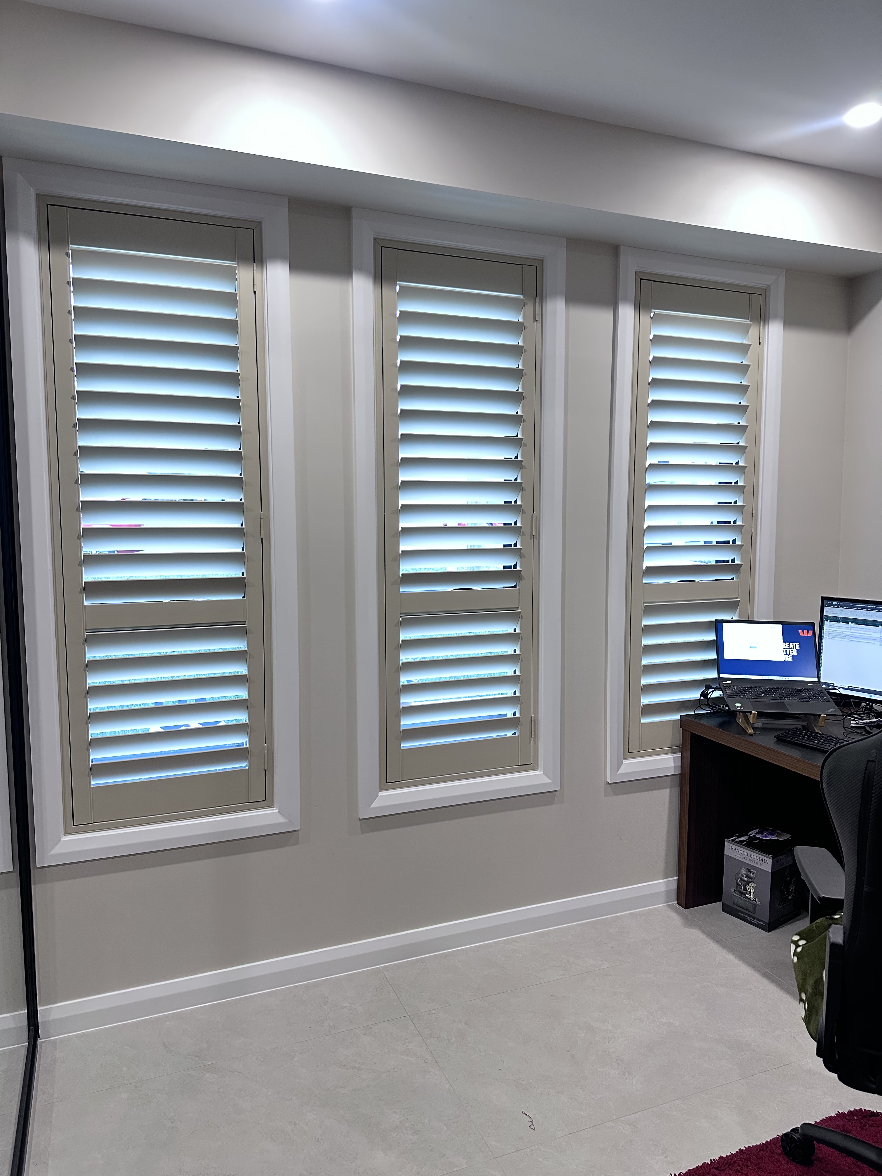 Outdoor patio with retractable awnings